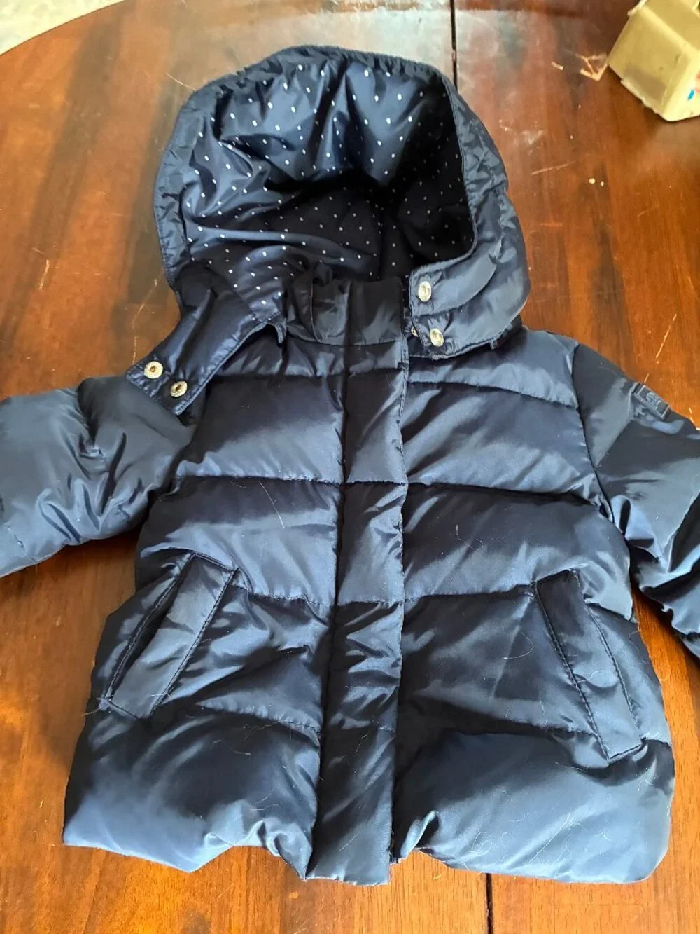 Baby Gap Girl Puffer Hooded Navy Jacket Coat  12-18 M